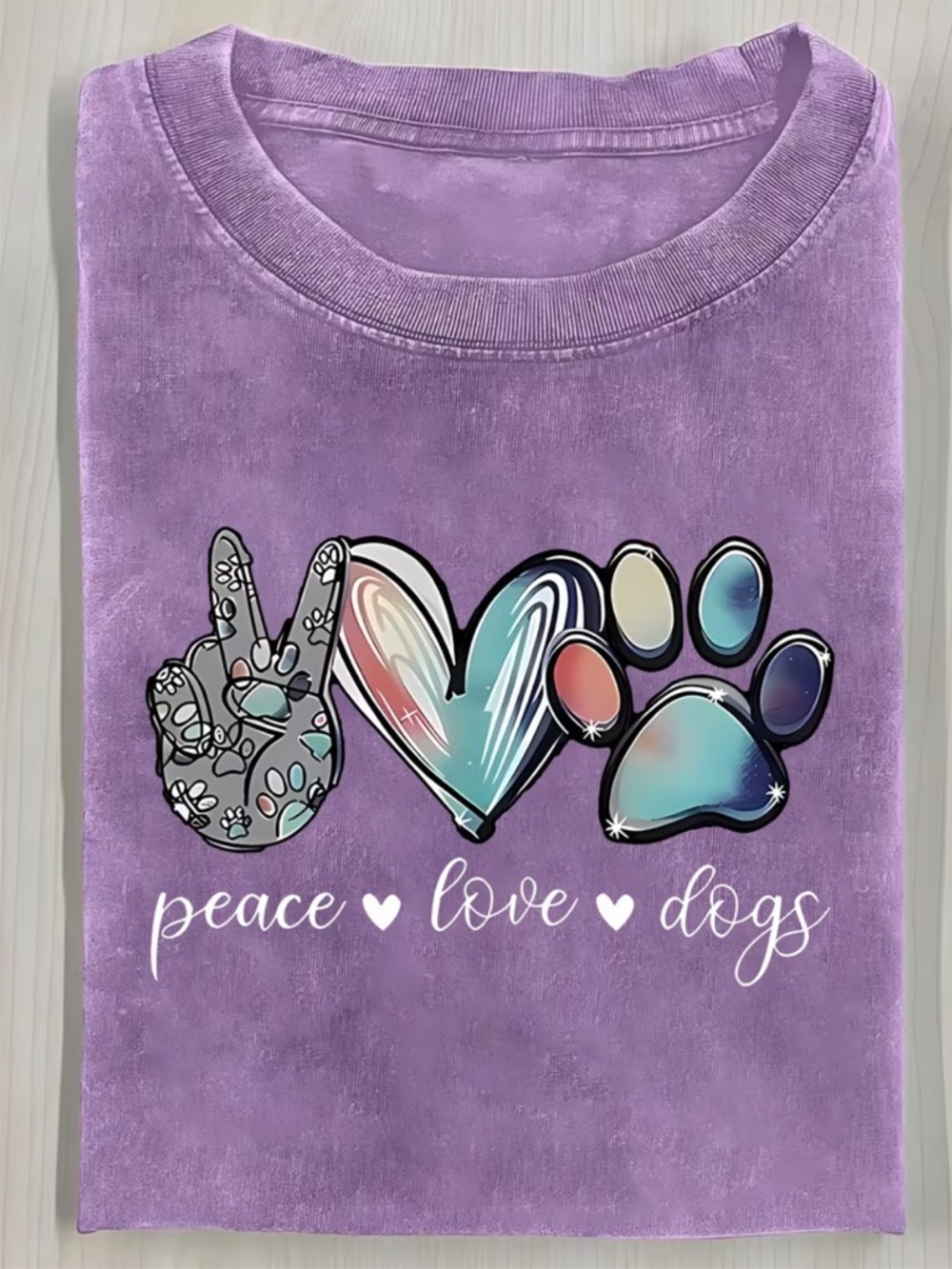 New Peace Love Dogs Washed Tee